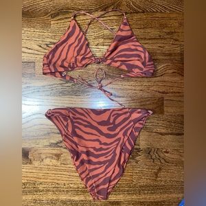 Skatie swim Sarah/Salty in beechwood print, both size M